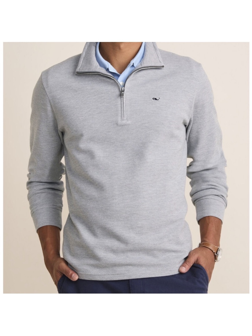 Vineyard Vines Saltwater Quarter-Zip Deep Granite Gray